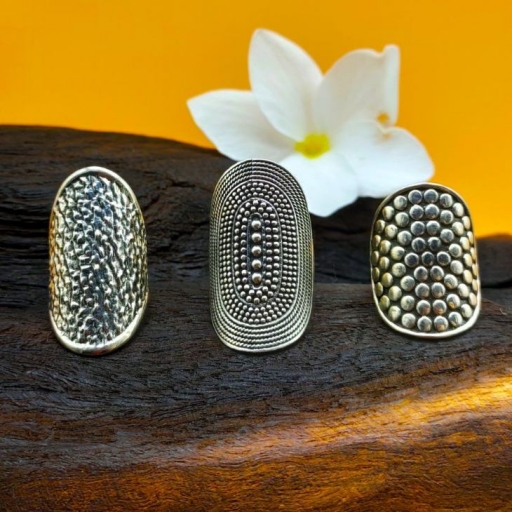 Long Wired Design 925 Silver Bohemian Mandala Handmade Ring