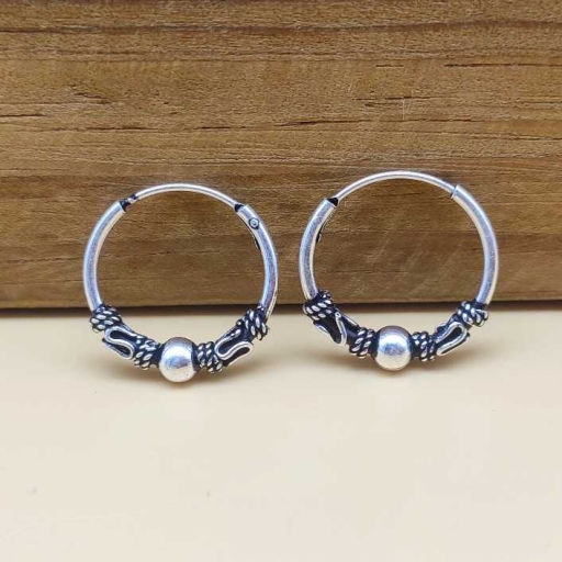 925 Sterling Silver Handmade Bohemian Cartilage Hoops Bali Earring