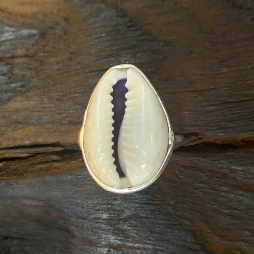 925 Sterling Silver Natural Cowrie Shell Gemstone Rings