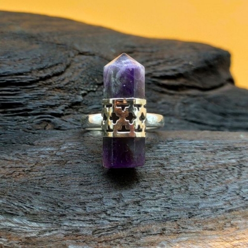 Natural Amethyst Gemstone 925 Sterling Silver Ring For Her
