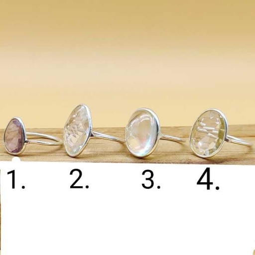 925 Sterling Silver Glass Gemstone Designer Handmade Sober Ring