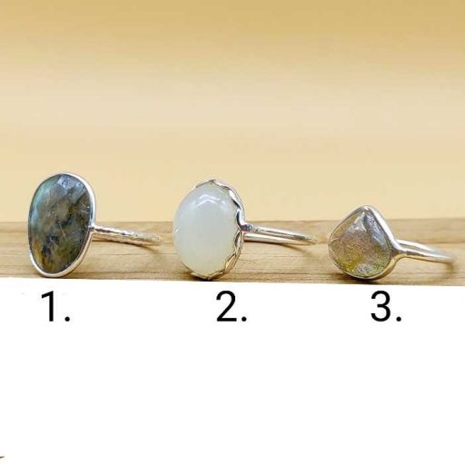 Faceted Labradorite Gemstone Oval Shape 925 Sterling Silver Ring