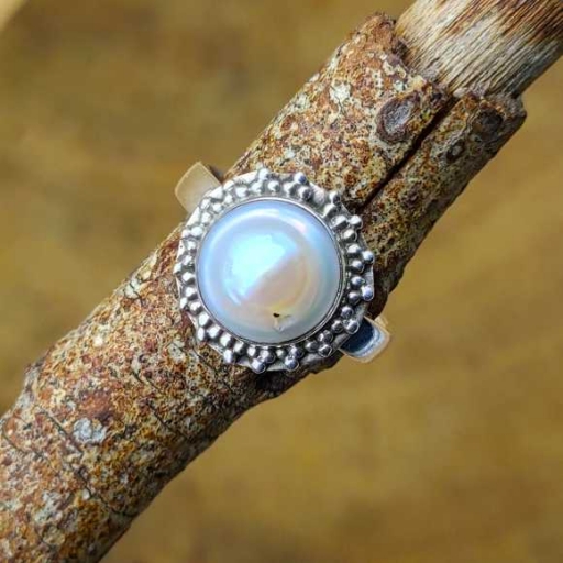 925 Sterling Silver Pearl Gemstone Designer Hot Selling Ring
