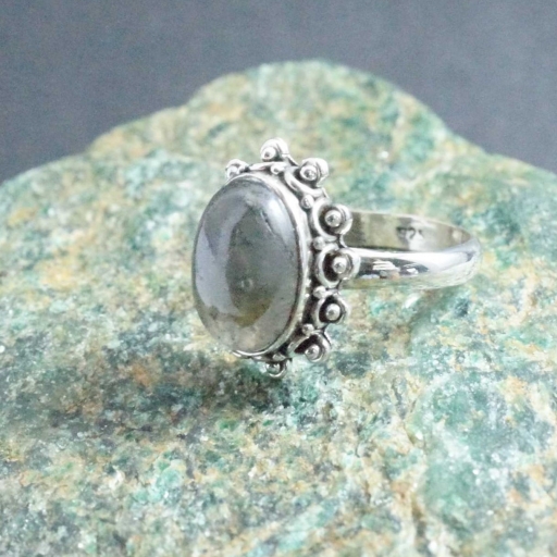 925 Sterling Silver Handmade Labradorite Gemstone Bohemian Ring