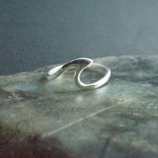 925 Sterling Silver Handmade Ocean Wave Design Fine Stacking Bohemian Ring