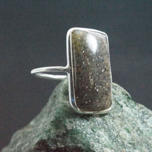 Rectangle Shape Nit Nite Quartz Gemstone Handmade Sterling Silver Ring