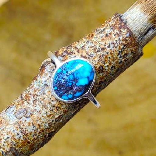 Oval Shape Tibetian Turquoise Gemstone Handmade 925 Silver Ring