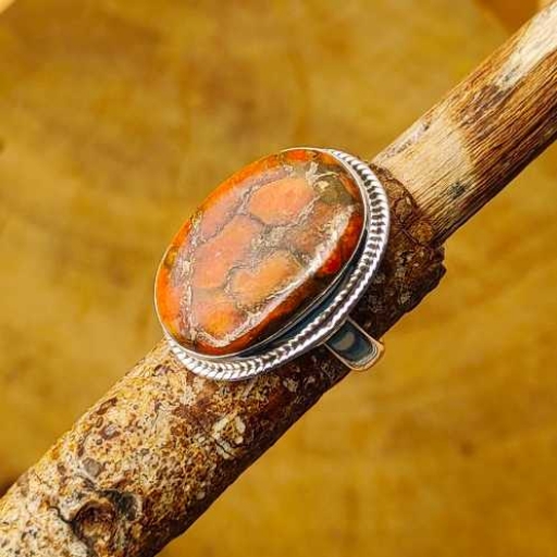 Natural Moroccan Agate Gemstone 925 Sterling Silver Ring For Her