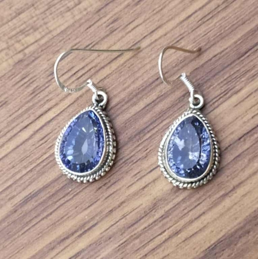 Blue Mystic Topaz Beautiful Design Handmade 925 Sterling Silver Earring