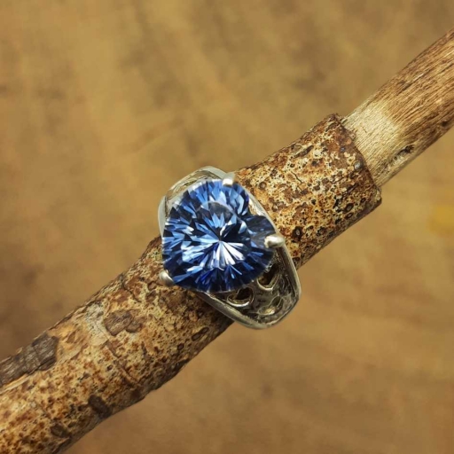 Heart Shape Blue Mystic Topaz Gemstone Designer 925 Sterling Silver Ring