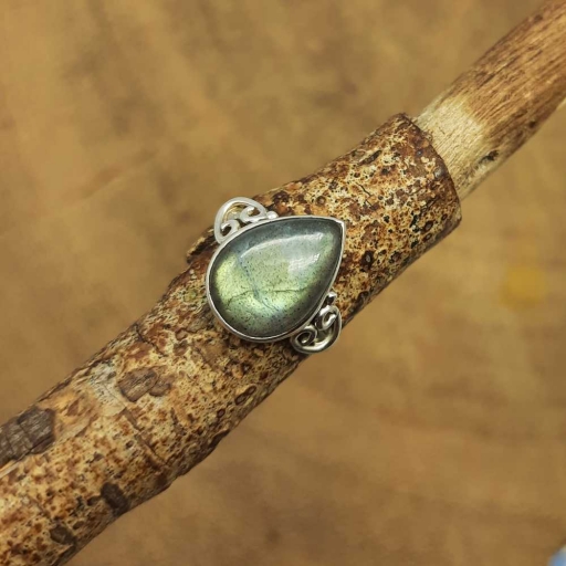 Teardrop Shape Labradorite Gemstone 925 Sterling Silver Designer Ring